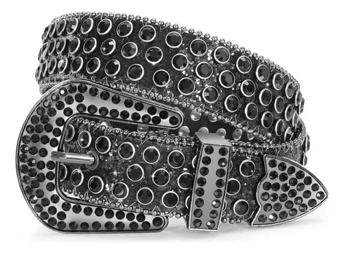 Leather Belts With Rhinestone And Crystal Studs Shine | MercadoLivre