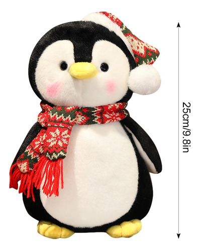 Peluche De Pingüino Suave Pequeño Pingüino De Navidad De Pel