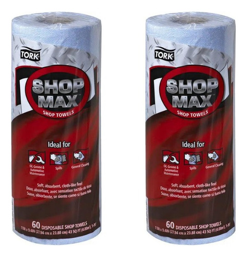 Servitoalla Shopmax Tork Azul 2 Rollos C/60 Hojas C/u
