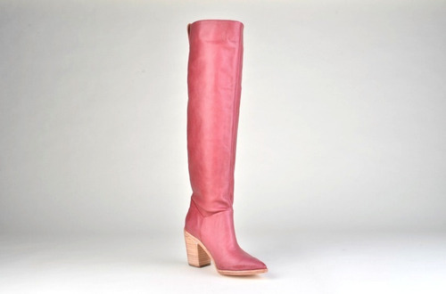 Imagen 2 de 6 de Botas Altas De Taco De Mujer De Cuero Sachs - Ferraro