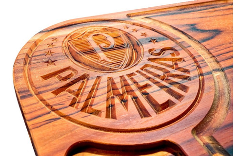 Imagem 3 de 5 de Tabua Carne Madeira Palmeiras Personalizada Times