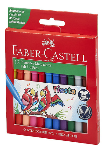 Marcadores Fiesta Faber-castell X12 Colores