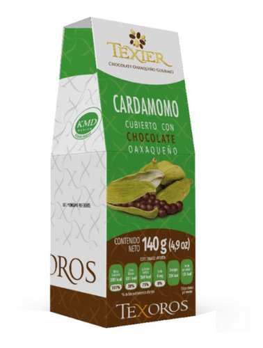 Chocolate De Oaxaca Cubierto Con Cardamomo Texier 140g