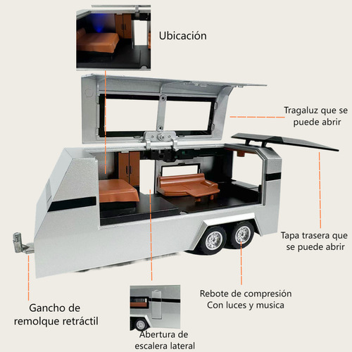 Modelo De Juguete Metal Tesla Cybertruck Rv Carros Coleccion