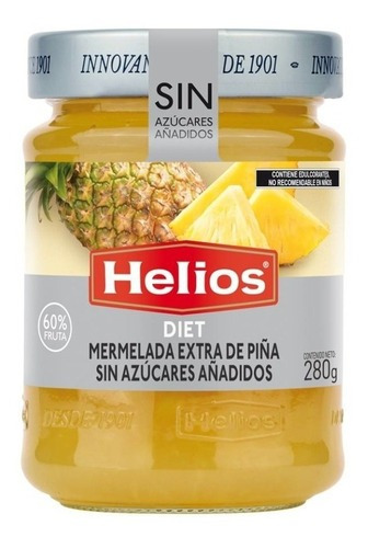 Mermelada Helios Diet Sin Azucar 60 % Fruta Piña 280 Gr