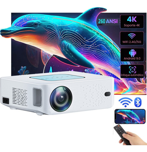 Proyector V10 Portáil Lcd 4k Android Wifi Full Hd 5000lumens