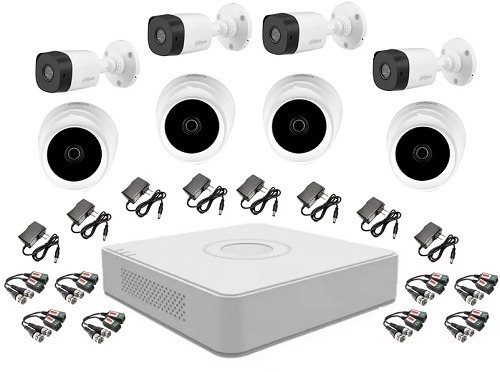 Kit Combo Dvr-nvr 8 Canales 8 Cámaras Seguridad