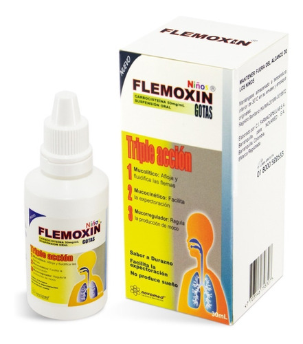 Flemoxin Gotas Expectorante Niños - Unidad a $365