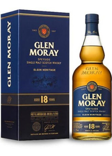 Whisky Single Malt Glen Moray 18 Años 700 En Estuche