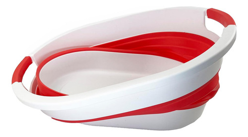 Cesta Plegable De Plástico 23l Para Ropa Sucia (blanco/rosa
