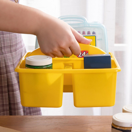 Divisor Organizador De Almacenamiento Artesanal Con Amarillo