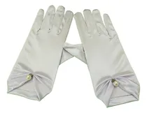 Comprar Guantes De Satén Cortos, Elegantes, Plisados Detalle Perla