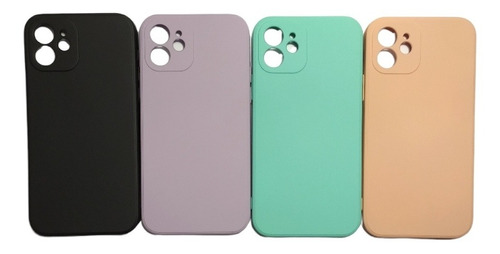 Carcasa Para iPhone 12 Silicona Liquida Protector Camara