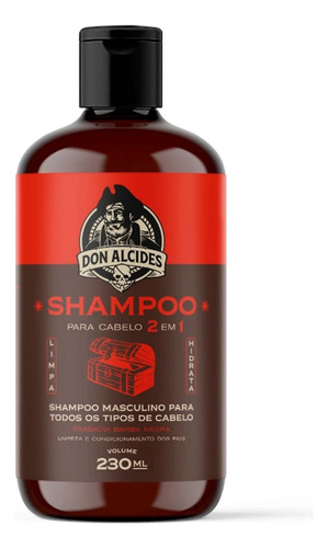 Shampoo Para Cabelo 2 Em 1 Barba Negra 230ml Don Alcides