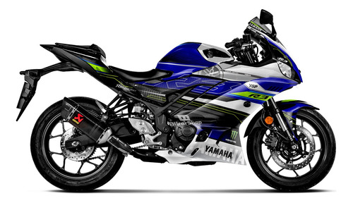 Yamaha R3 2019-2023 Gráficos Premium Con Reflejante De Rines