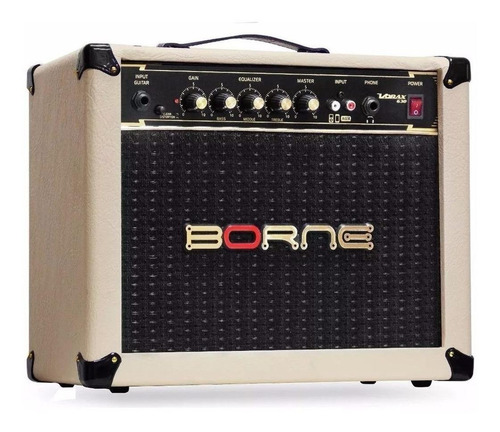 Amplificador Borne Vorax 630 Transistor para guitarra de 25W cor creme/dourado 110V/220V