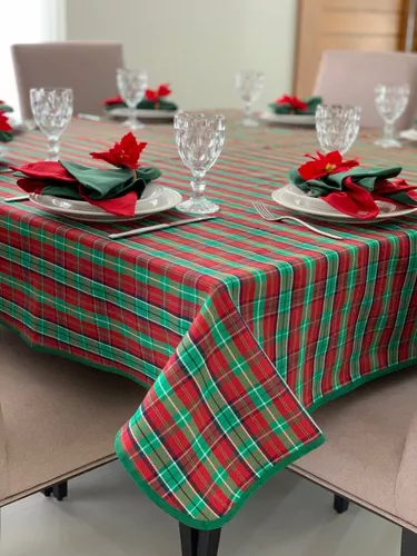 Toalha de mesa de natal escocês verde xadrez toalha de mesa retangular casa  pano de mesa