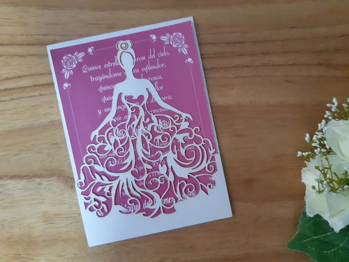 Invitaciones De 15 Años Tarjetas Muñeca Princesa Calada