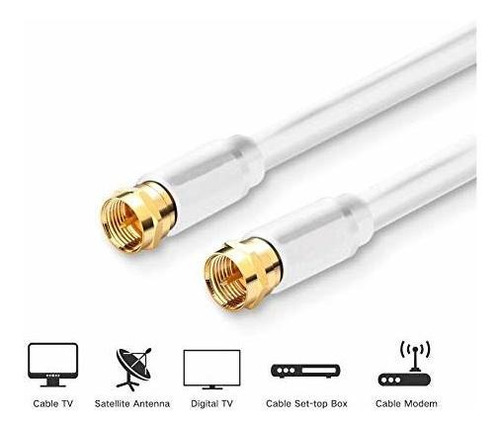 Accesorio Audio Video Rg 6 Cable Coaxial Color Blanco