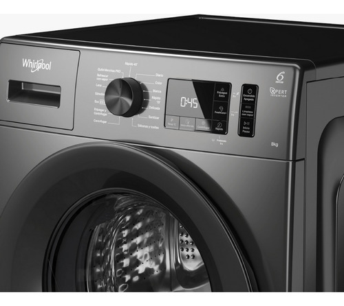 Lavarropas Whirlpool Inverter 8kg Titanium / Gris Oscuro