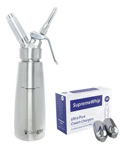 comprar Cremera Sifón 500cc Full Acero Inox +10 Cápsulas universales