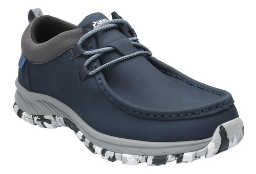 Zapatilla Cuero Hombre Jovan Azul Hush Puppies