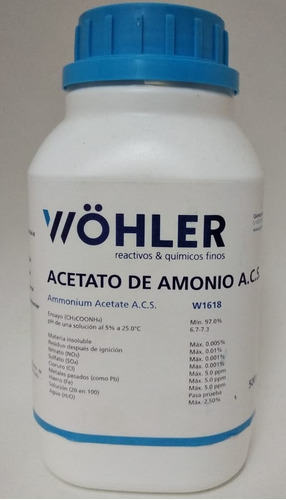 Acetato De Amonio Calidad Acs 250 G