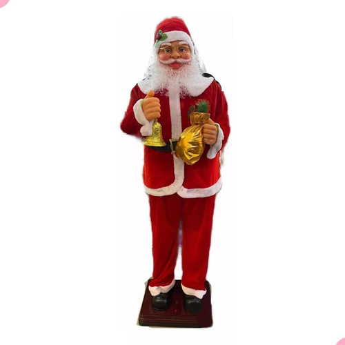 Papai Noel Natal Gigante Vermelho 1,8m Musical E Dançante Cor Vermelho Escuro 110V/220V