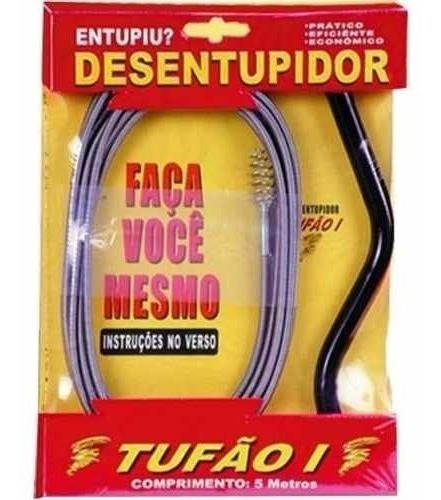 Desentupidor Tufão Aço 5m Tanque Ralo Pia Cozinha Banheiro