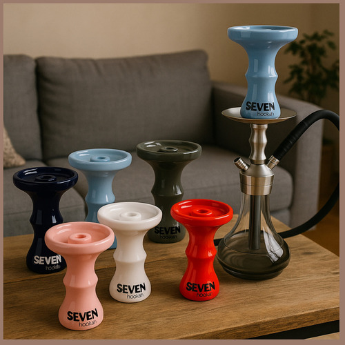 Rosh De Narguile Narga Narguilé Ceramica Seven Tradicional Cor Narguilhe Rosh Completo Azul Claro