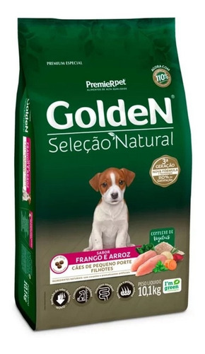 Ração Para Cães Filhote Peq. Golden Seleção N. Frango 10,1kg