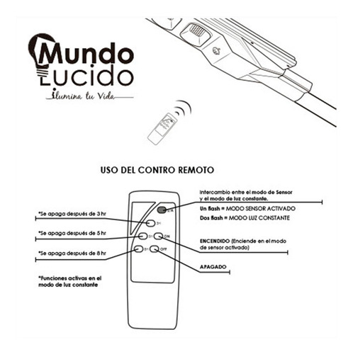 8 Pz Lampara Led Solar 90w Con Control Remoto Y Accesorios
