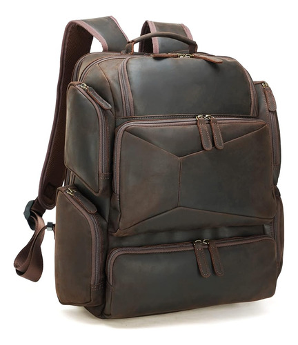 Polare Full Grain Leather Backpack Hombre's Business Travel 