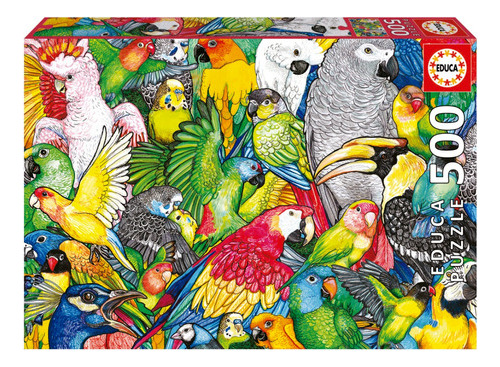 Puzzle Rompecabezas 500 Piezas Loros Aves Papagayos Educa