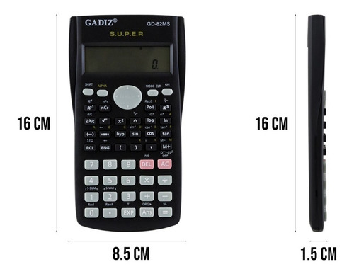 Imagen 3 de 10 de Calculadora Científica Gadiz Gd-82ms 240 Funciones Display