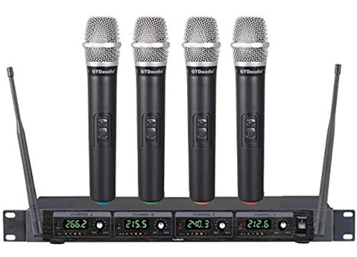 Gtd Audio 4 Microfono Inalambrico De Mano Sistema De Micrr