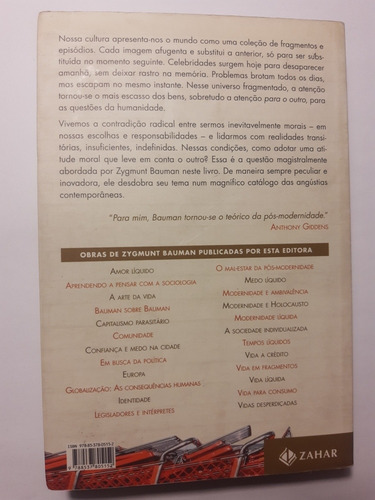 Livro Vida Em Fragmentos Zygmunt Bauman