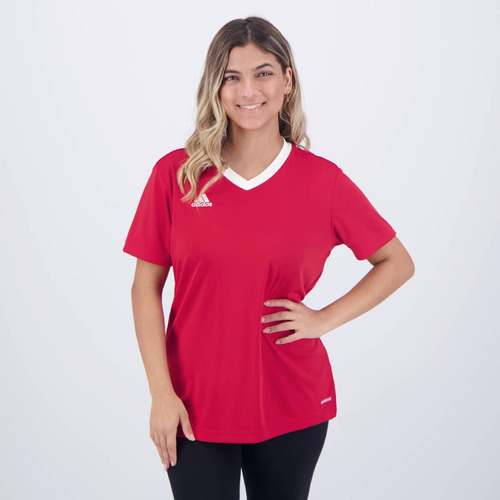 Camisa adidas Entrada 22 Feminina Vermelha