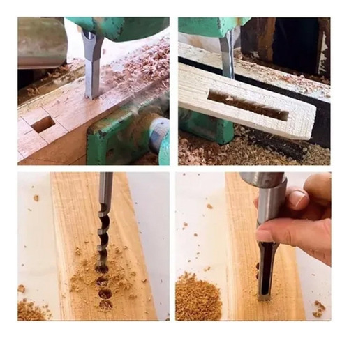 Kit De Perforación Con Sierra Cuadrada Y Cincel 4 Piezas