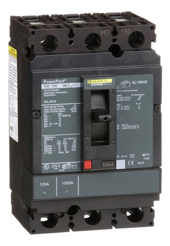 Interruptor Termomagnetico Square D 125 Amp Hdl36125
