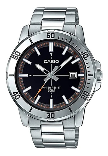 Reloj Casio Con Malla De Acero Detalles Naranja 5058 Vd01d