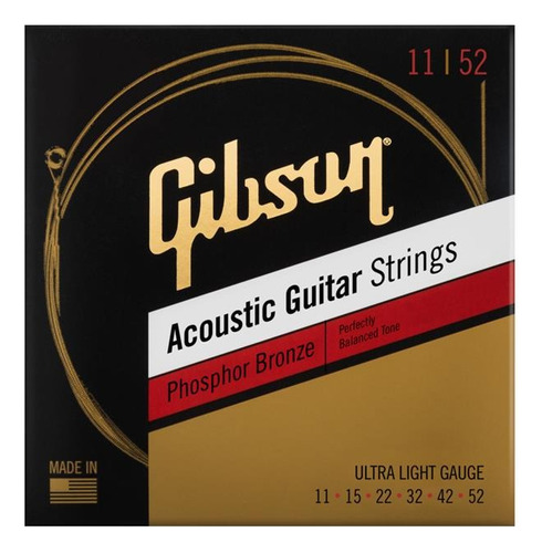 Encordado Guitarra Acústica Gibson Pb11 011-052 - Plus