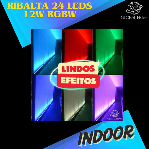 Kit 5 Ribalta 24 Leds 12w Rgbw Pixel Dmx Indoor