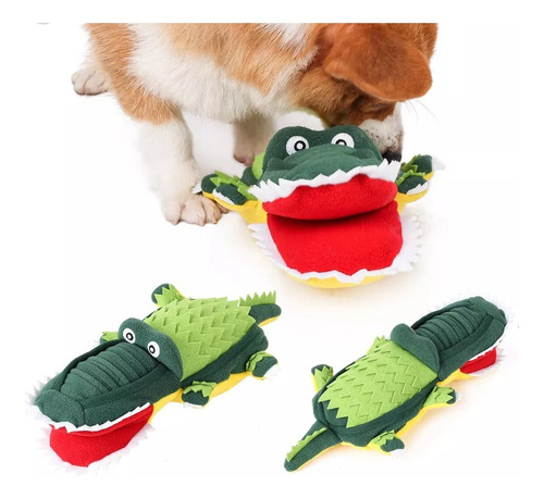 Cocodrilo Peluche Interactivo Rellenable Juguete Para Perros