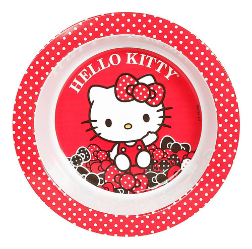 Prato Alimentação Bowl Infantil 450ml Hello Kitty Vermelho