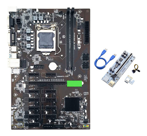 Placa Madre Btc B250 Para Minería Con Tarjeta Vertical Ver01