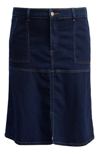 Saia Jeans Midi Moda Evangélica Plus Size Do 48 Ao 60 Ref116