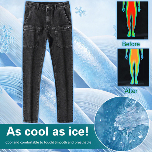 Pantalones Casuales De Jeans Elásticos De Pierna Recta Para
