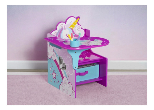 Silla Escritorio,mesabanco Minnie Mouse Infantil Delta Child Color Unicornio