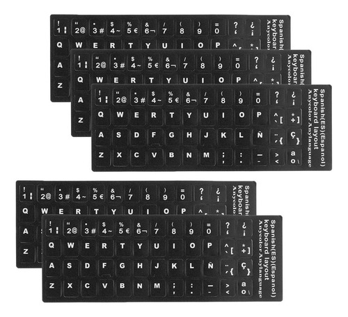 5 Pcs Pegatinas De Teclados Español Fácil De Aplica Letras